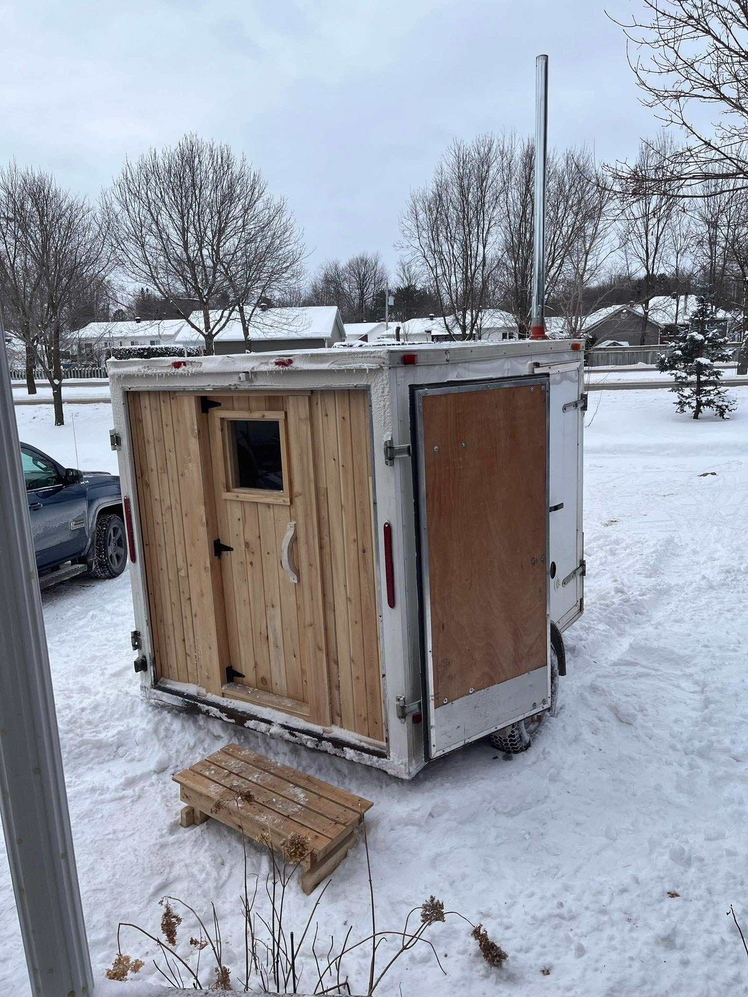 Sauna with snow