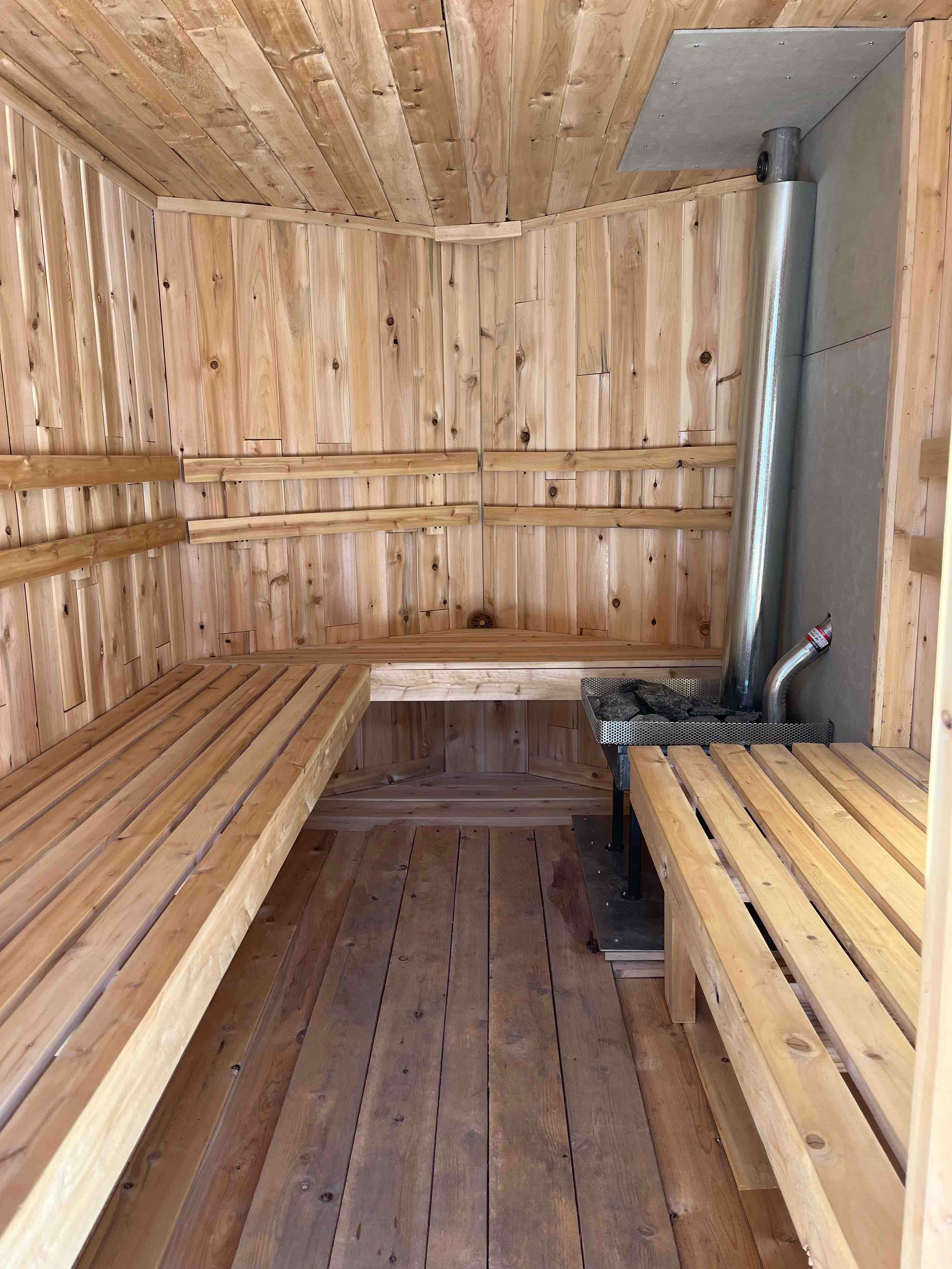 Inside sauna